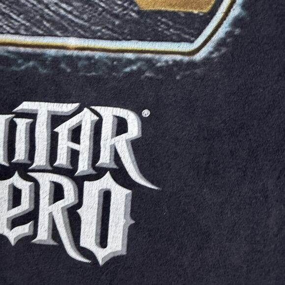 Guitar Hero Shirt Mens Large Black Rock Meter I Rock Graphic Video Game Hanes - Picture 5 of 10